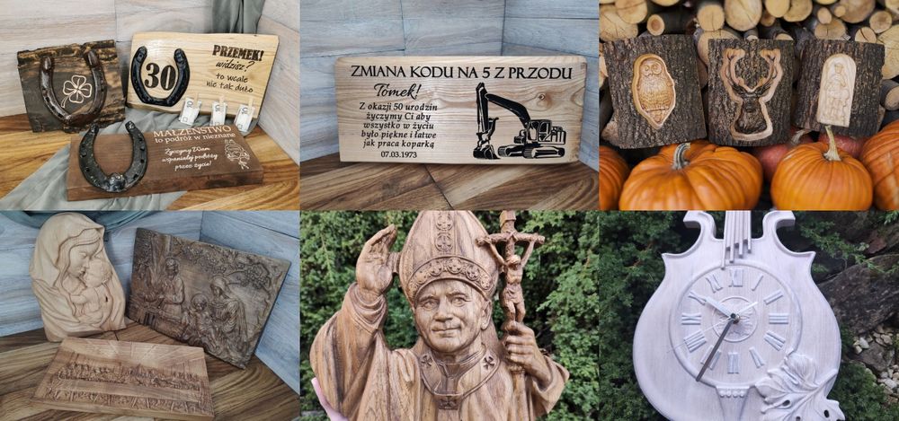 Płaskorzeźba drewniana na prezent obraz na ściane Święty Józef 30 cm