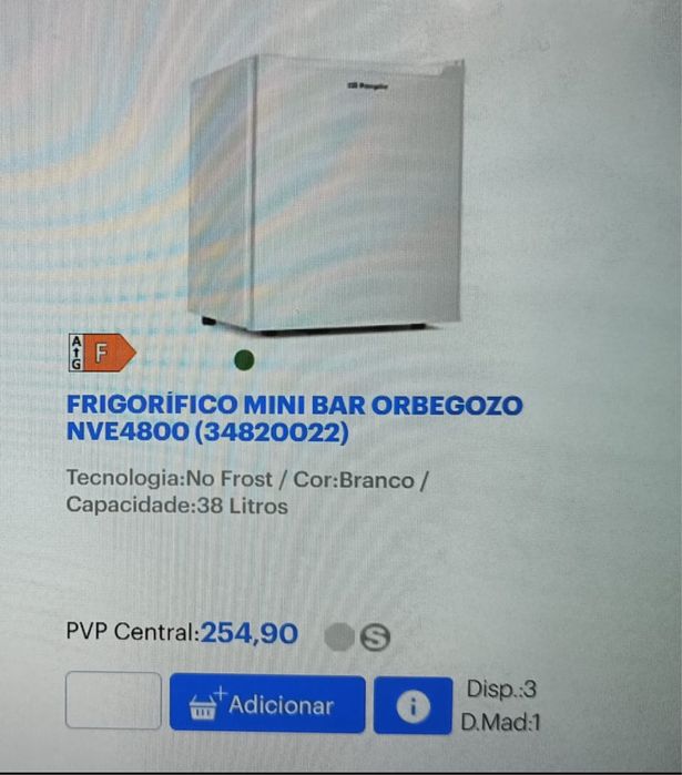 Frigorífico Mini Bar