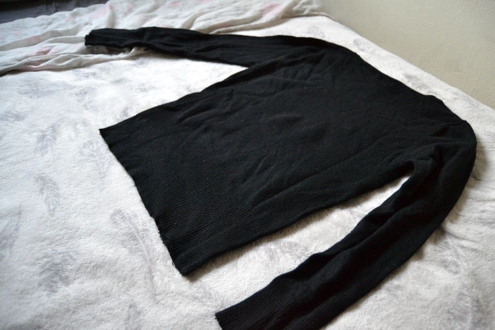 Czarny sweter 1 2 3 Paris Un Deux Trois gwiazdki 36 S 34 XS