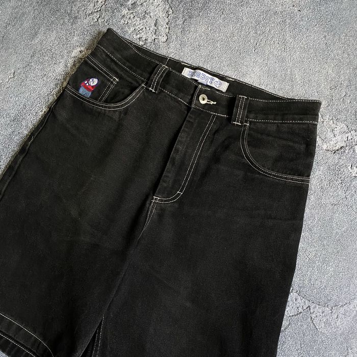 Шорти від polar big boy джинсові чорні оверсайз, вільний крой біг бой