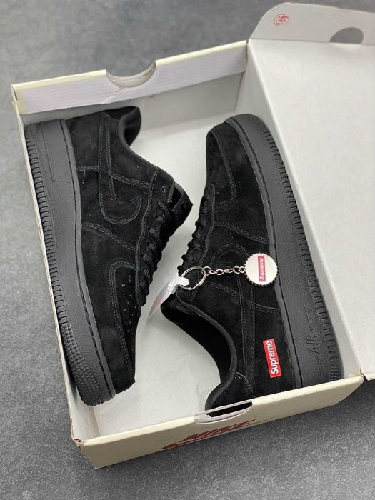 (БЕЗ ПЕРЕДОПЛАТИ) Nike Air Force Low x Supreme Black найк супрім чорні