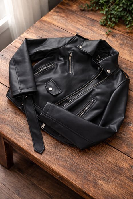 Чорна куртка косуха