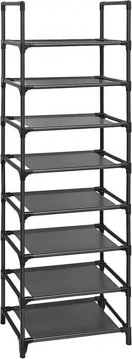 Regał Na Buty 46 x 145 x 28 cm 8 Poziomów Otwarta Szafka Na Buty Czarn