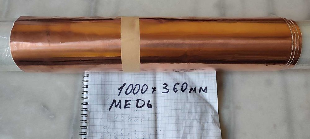 Медный скотч токопроводящий клейкий, односторонняя проводим 1 м