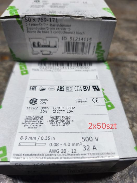 Złaczki spreżynowe wago na szynę din