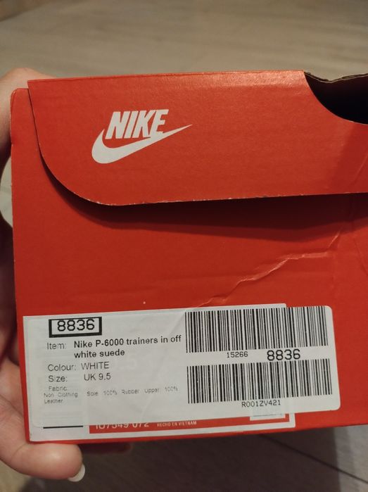 Nike P-6000 trainers in off white suede