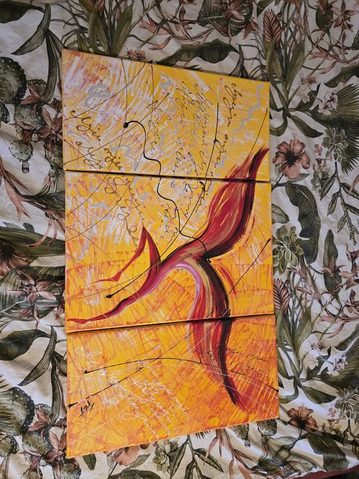 Nowoczesny tryptyk „Lot Ikara” – Pracownia Futureart (100 × 60 cm)