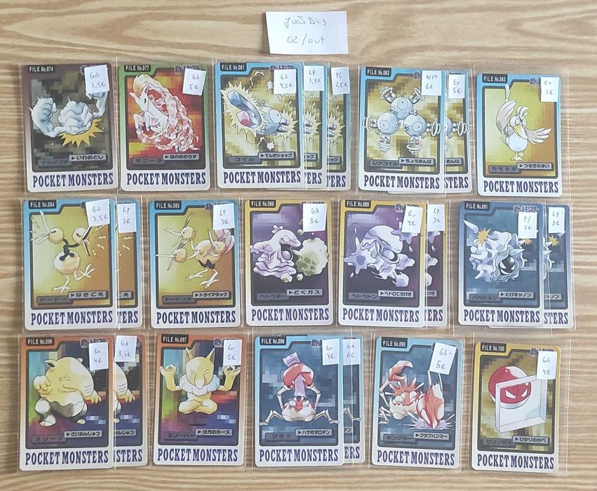 Cartas Pokémon Bandai Carddass 1997