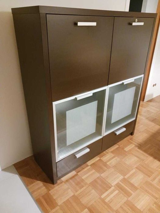 Szafka, komoda, witryna brąz - wys.140, szer.122, gł.40cm - stylowe