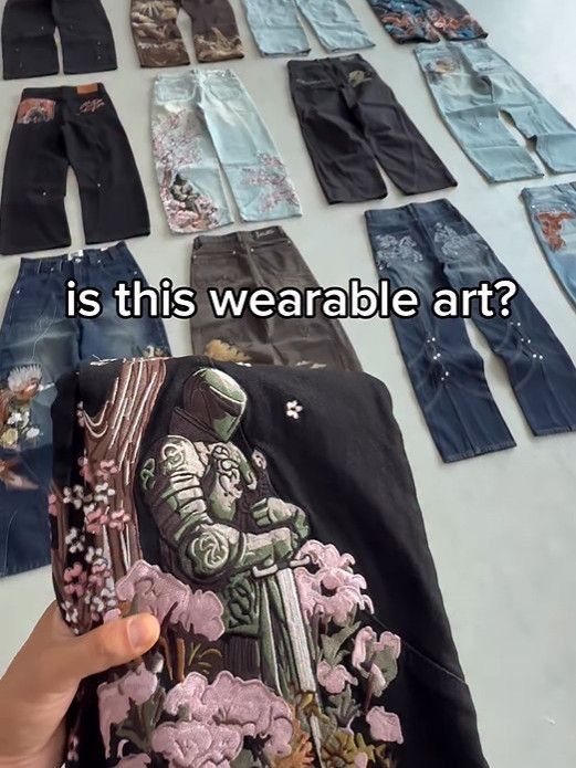 Джинси сакура/широкі джинси