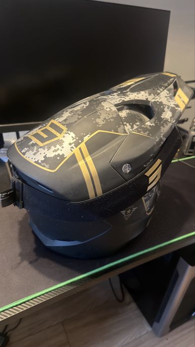 Kask SHOT Furious Army Gold+ gogle