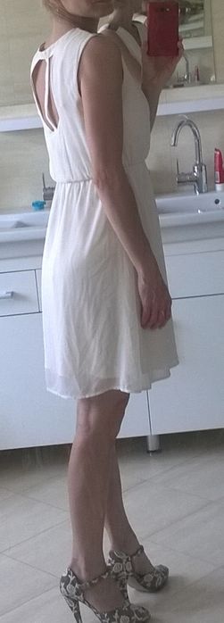 Nowa sukienka Vila rzymianka ecru elegancka Komunia lato krótka wesele