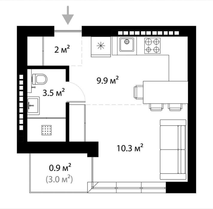 1-room apartment apartment by the address st. Tivodara Legotskogo (area 27 m²) - Atlanta.ua - photo 16