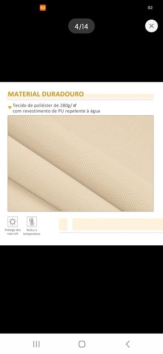 Toldo novo na caixa