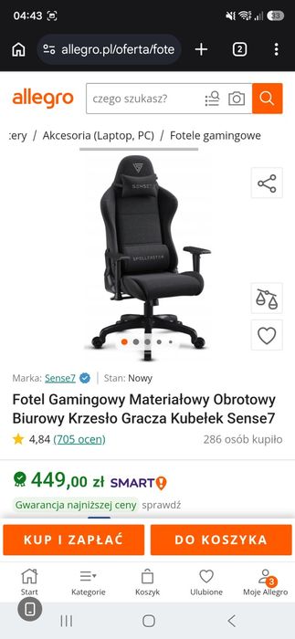 Fotel gamingowy + mata