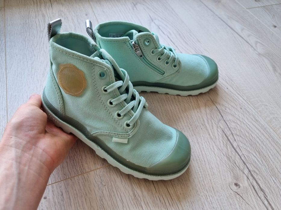 Palladium, wysokie trampki, buty dla dziewczynki, miętowe, r.31