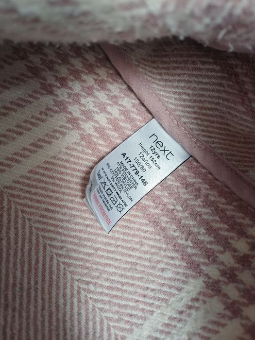 Kurtka koszulowa w kratę różowa Next 152