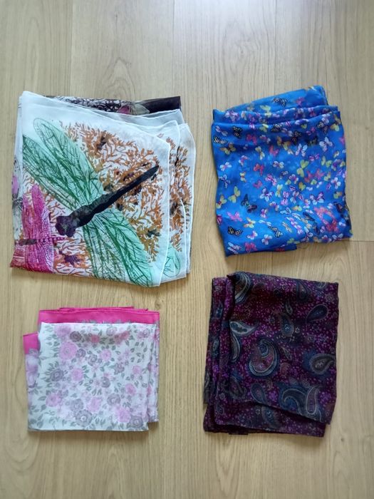 Conjunto 4 lenços de senhora floral natureza