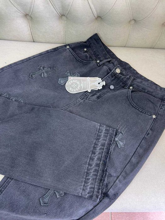 Мужские джинсы Chrome Hearts черные джинсы Хром Хартс d056
