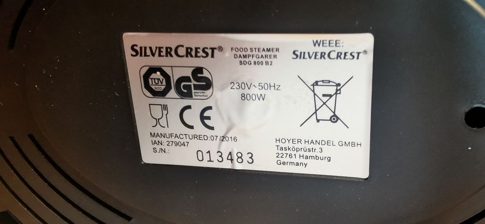 SilverCrest do gotowania na parze