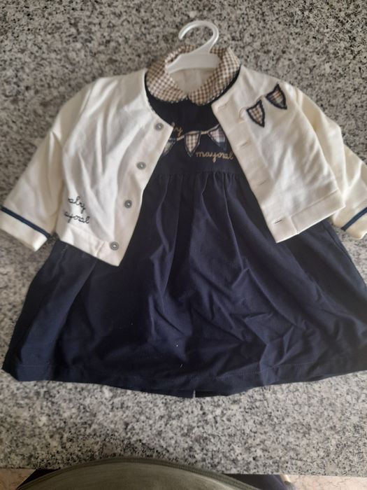 Vestido com casaco 12 meses