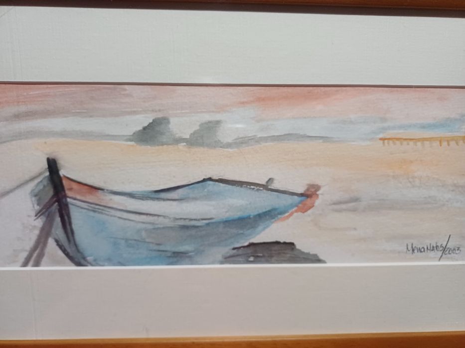 Aguarela Original Mena Matos (2003) - "Barco no Areal" - 44cm

Aguare