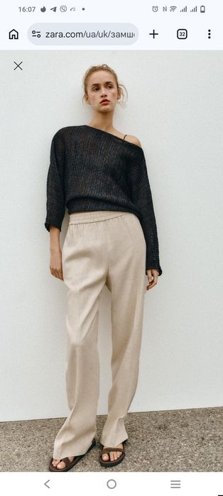 Zara. Замшеві шльопанці на низькому ходу