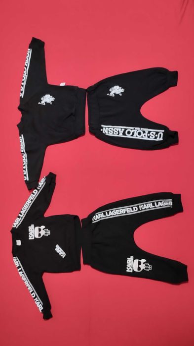 Спортивный костюм, 6-9м, черный,  karl lagerfeld, Polo Assn. Турция