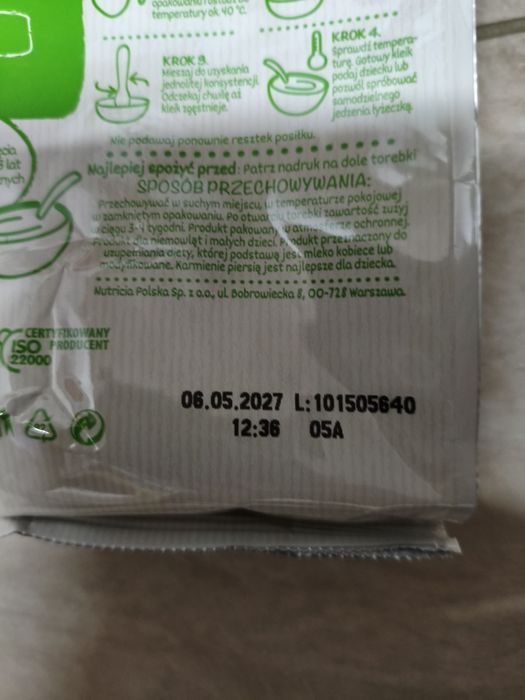 Kleik ryżowy Bobovita po 4 miesiącu