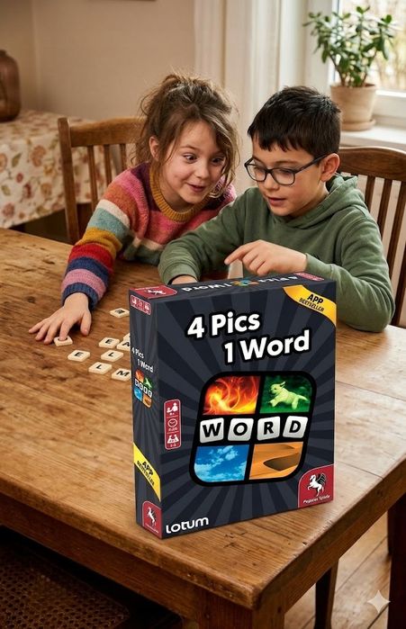Gra Karciana Pegasus Spiele 18323E 4 Pictures 1 Word 4 Obrazki 1 Słowo