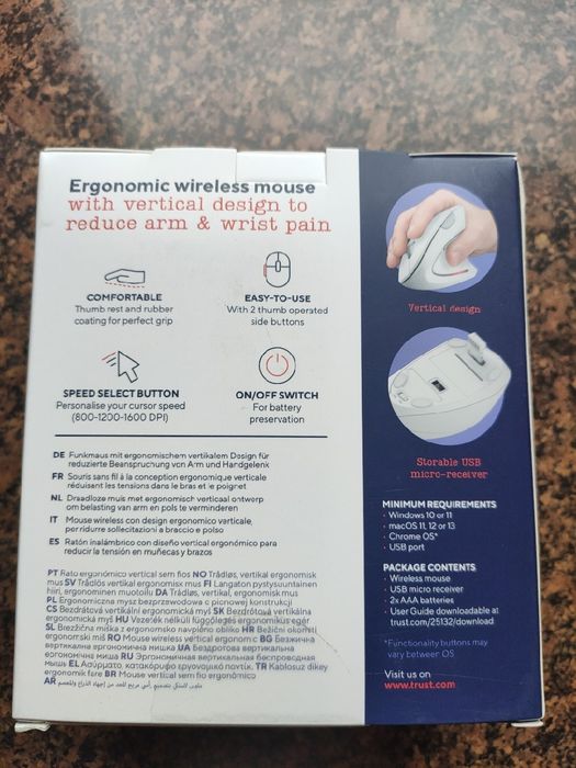 Mysz Trust Verto Ergo biała (25132)