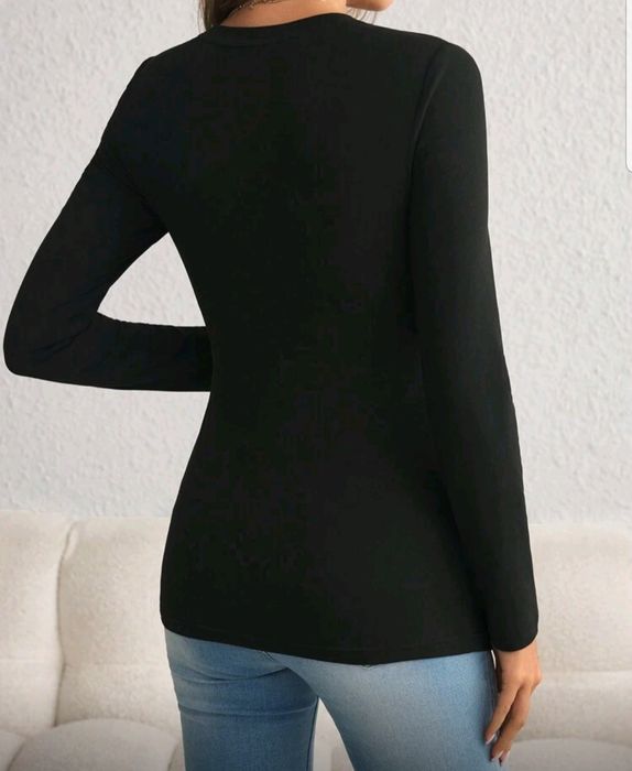 Czarna bluzka do karmienia piersią r. S