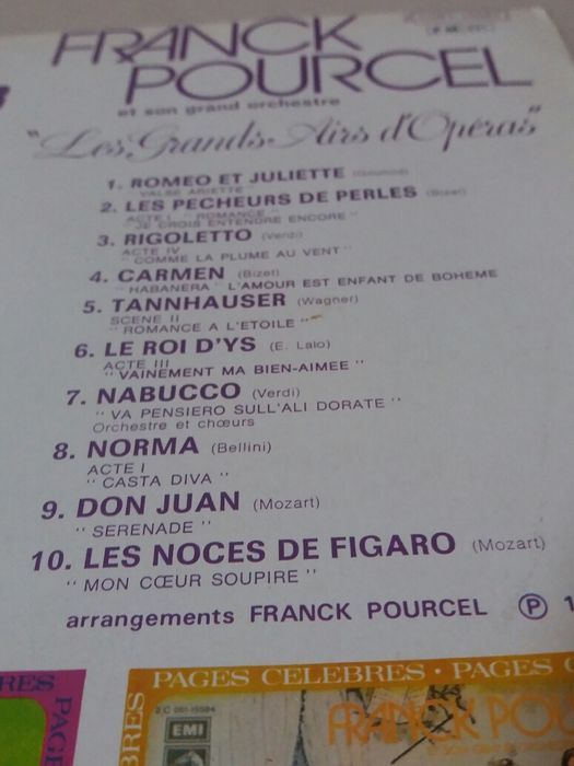 LP Vinil - Franck Pourcel - Les Grands Airs d'Opéras