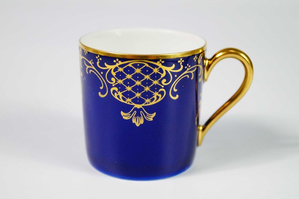 Rosenthal Kobaltowa filiżanka do mokki espresso kobalt + złoto