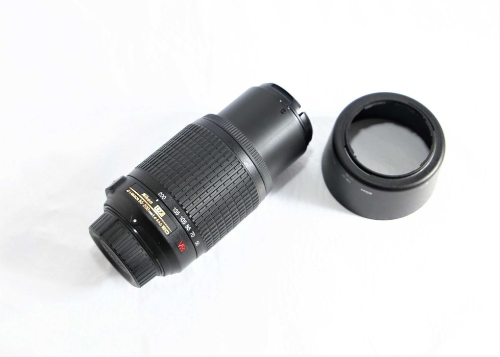 Lente Nikon AF-S 55-200mm VR objetiva em boas condições