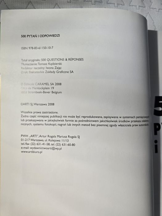 500 pytań i odpowiedzi Wyd. Arti