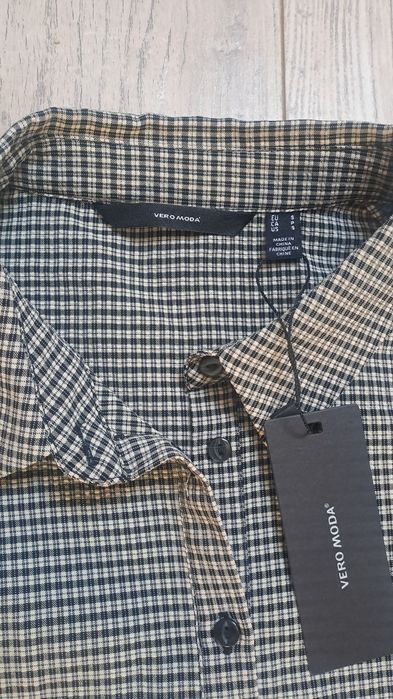 Koszula damska Vero Moda S – czarno-biała kratka