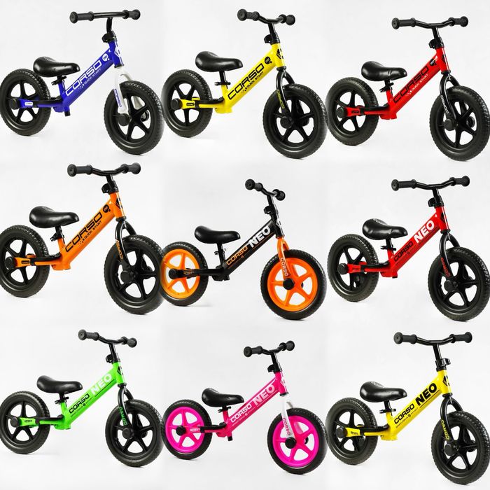 Велобег Беговел для найменьших колеса Піна 12 Розмір / Багато Кольорів