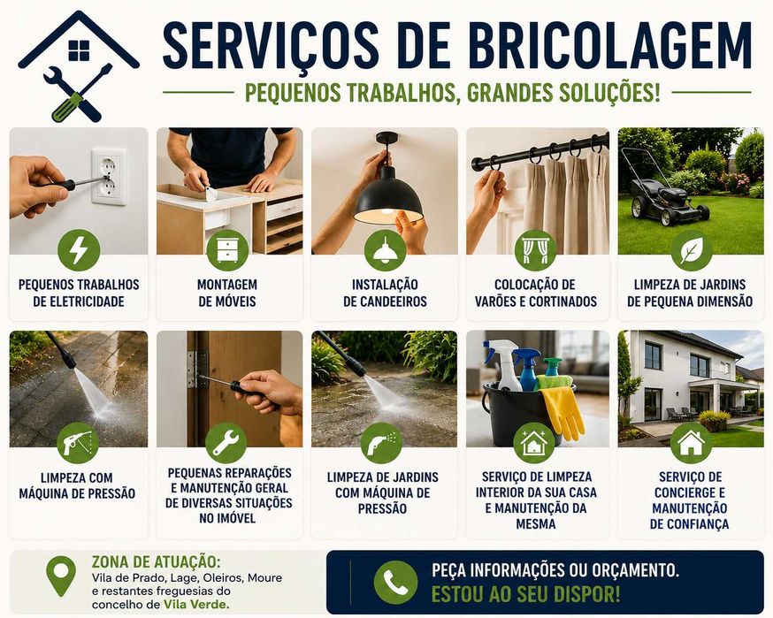 Serviços de Bricolagem e Pequenas Reparações ao Domicílio / Besoin d’aide à la maison ? Avez-vous besoin d’un service de conciergerie ?