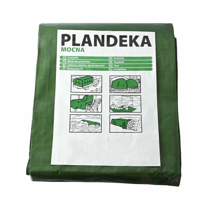 Plandeka Zielona 2x6m mocna 2 x 6 m 120g UV okrycie plandeki płachta