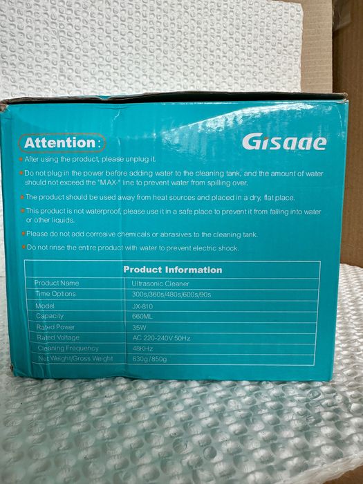 Ультразвукова ванночка для чистки Gisaae  JX-810 Ultrasoniс