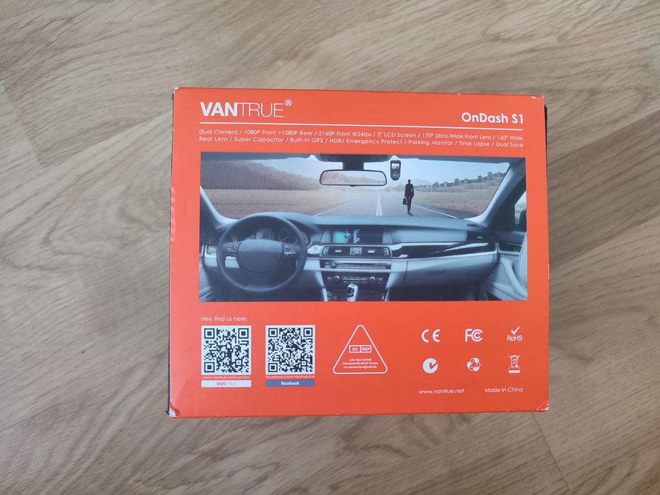 NOWA kamera samochodowa Vantrue OnDash S1 przód tył