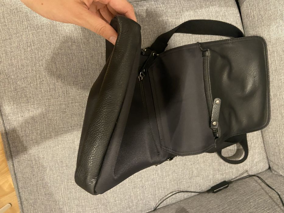 Torba męska listonoszka czarna Bevers skóra