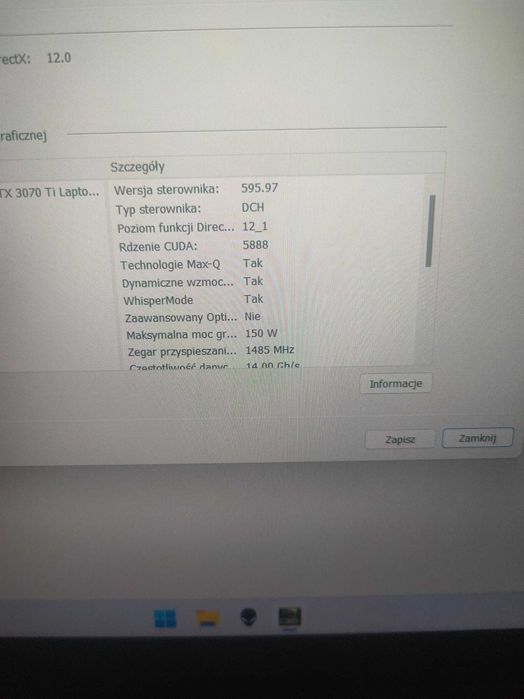 Dell i7 12700h Rtx 3070 TI 32gb ram
