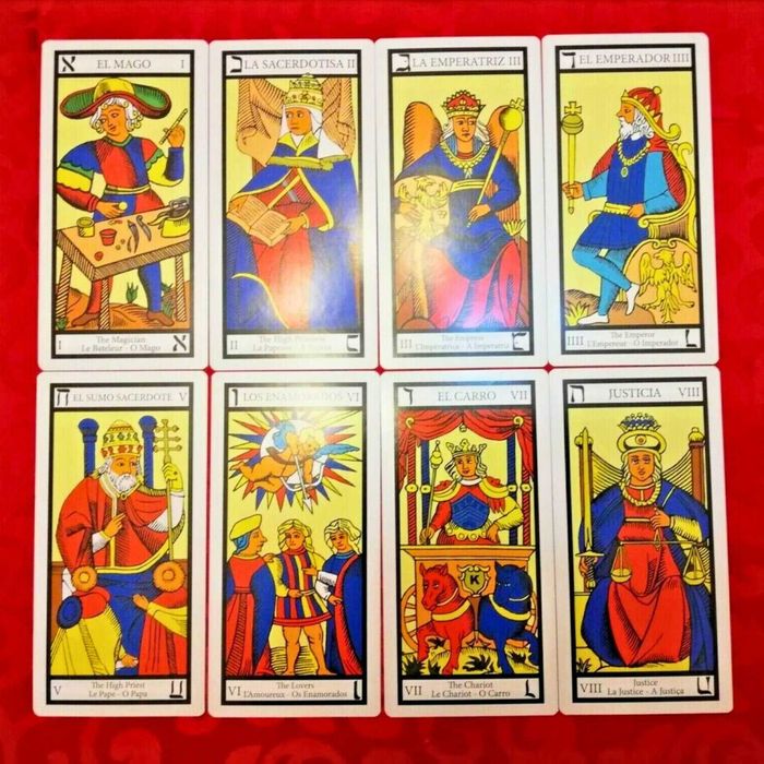 Cartas de Tarot Grandes - Tarot Marselha 22 Arcanos Maiores 17cm