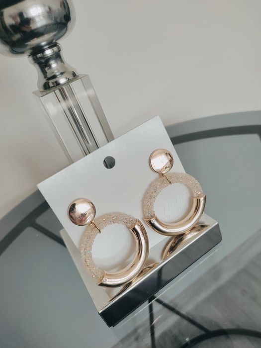 Złote okrągłe kolczyki h&m