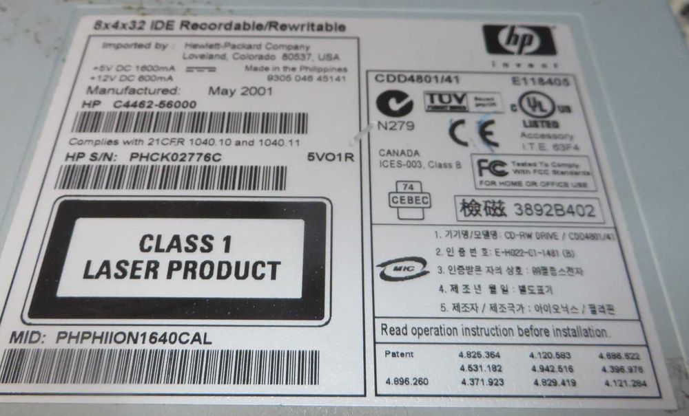 CD writer 9100 séries HP64309610681475121