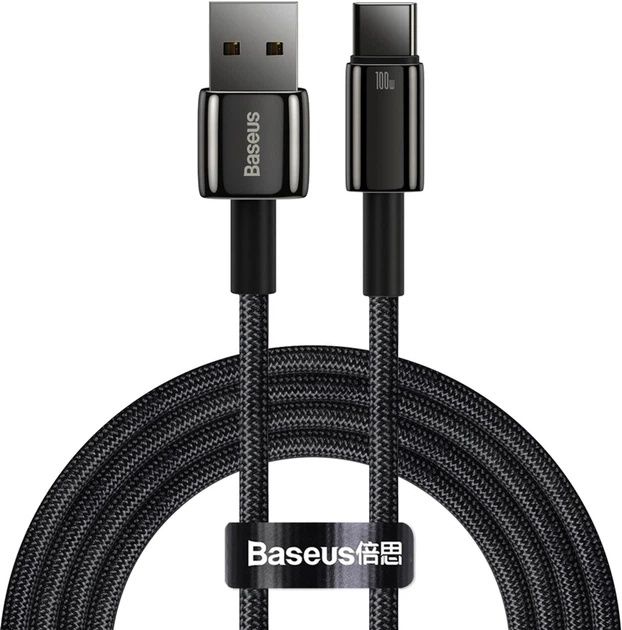 Кабель Baseus Tungsten Gold Fast Charging Data USB-A to Type-C 100W 1м