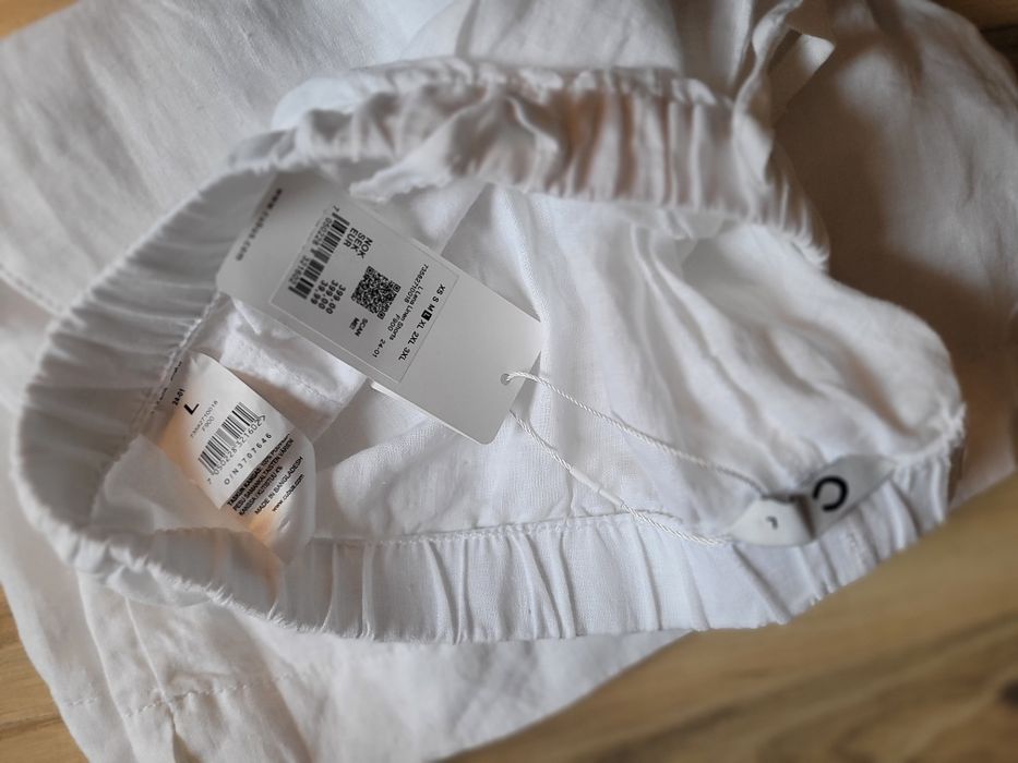 Spodenki lniane krótkie nowe 100proc len