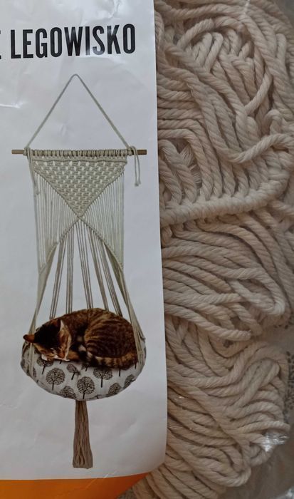 Legowisko, wiszące spanie dla kota, makrama